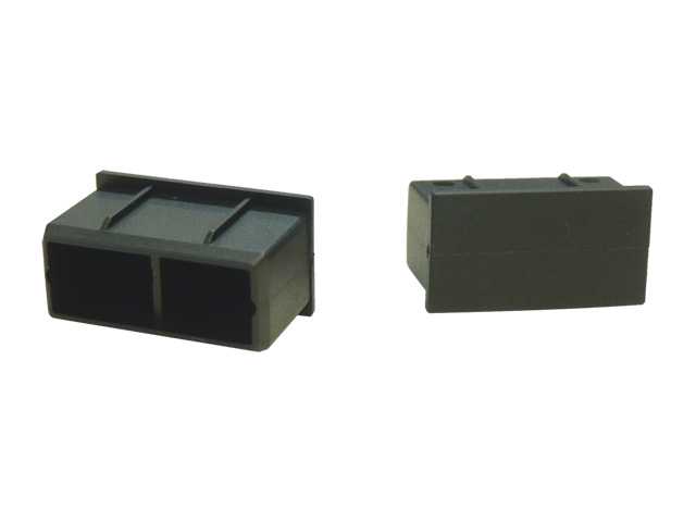 SFPCCK-B0　QSFP形状のケージ用キャップ(黒)　つまみなし　内側リブあり　外側リブあり
