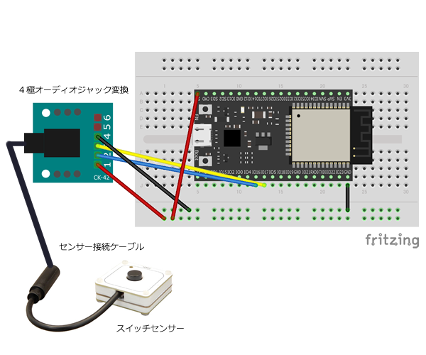 スイッチセンサーをESP32に接続する