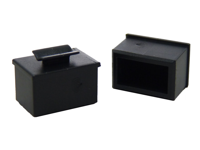 SFPCK-B1　SFP形状のケージ用キャップ(黒)　小型つまみあり　リブなし