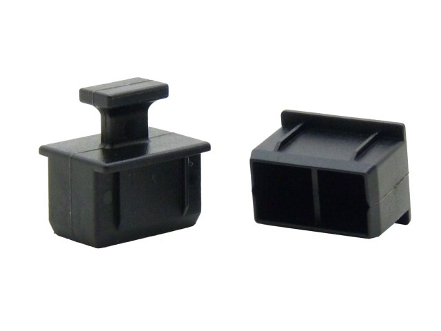 SFPECK-B1　SFP形状のケージ用キャップ(黒)　つまみあり　内側リブあり　外側リブあり