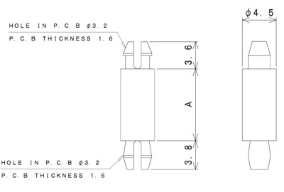 TSDAシリーズ 寸法図 ワンタッチスペーサー one-touch-spacer