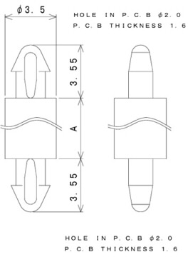 TSDFシリーズ 寸法図 ワンタッチスペーサー one-touch-spacer