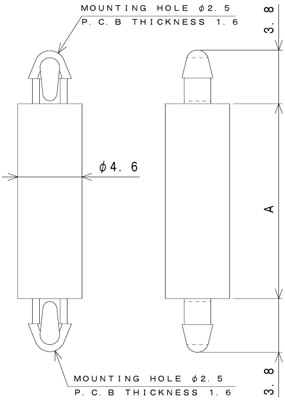 TSDIシリーズ 寸法図 ワンタッチスペーサー one-touch-spacer