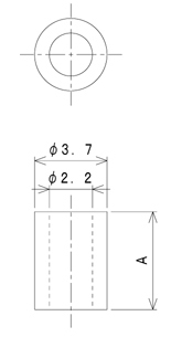 TSP2シリーズ 寸法図 M2用スペーサー M2spacer スペーサー