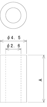 TSP26シリーズ 寸法図 M2.5用スペーサー M2.6用スペーサー M2.5spacer M2.6spacer スペーサー