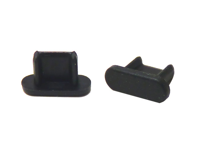 USBMCBLACK-B0　USB Micro-B用 コネクタキャップ(ロングタイプ)　(黒)　(TPE)　つまみなし